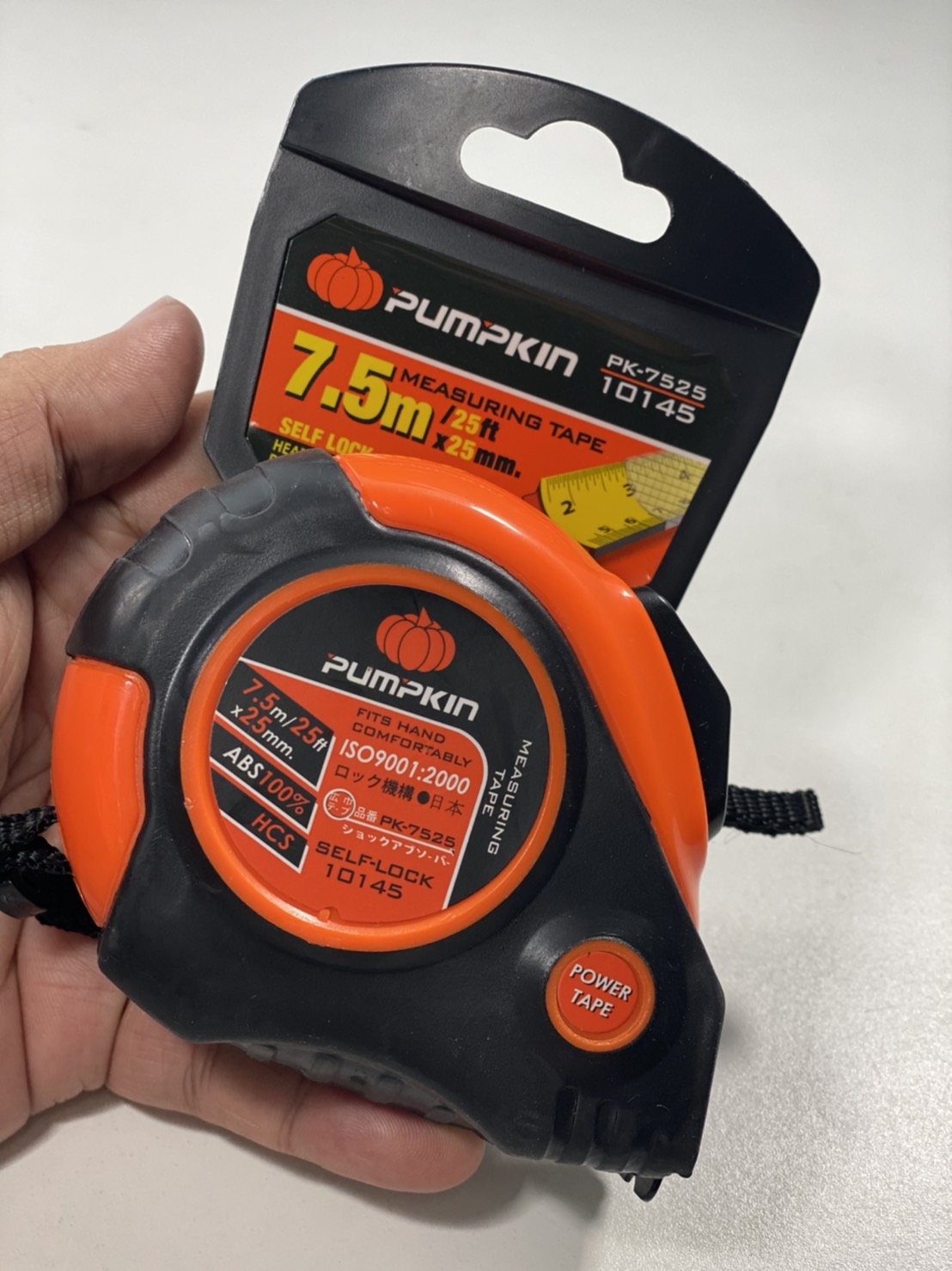 ตลับเมตร7.5m SELF-LOCK PUMPKIN 10145