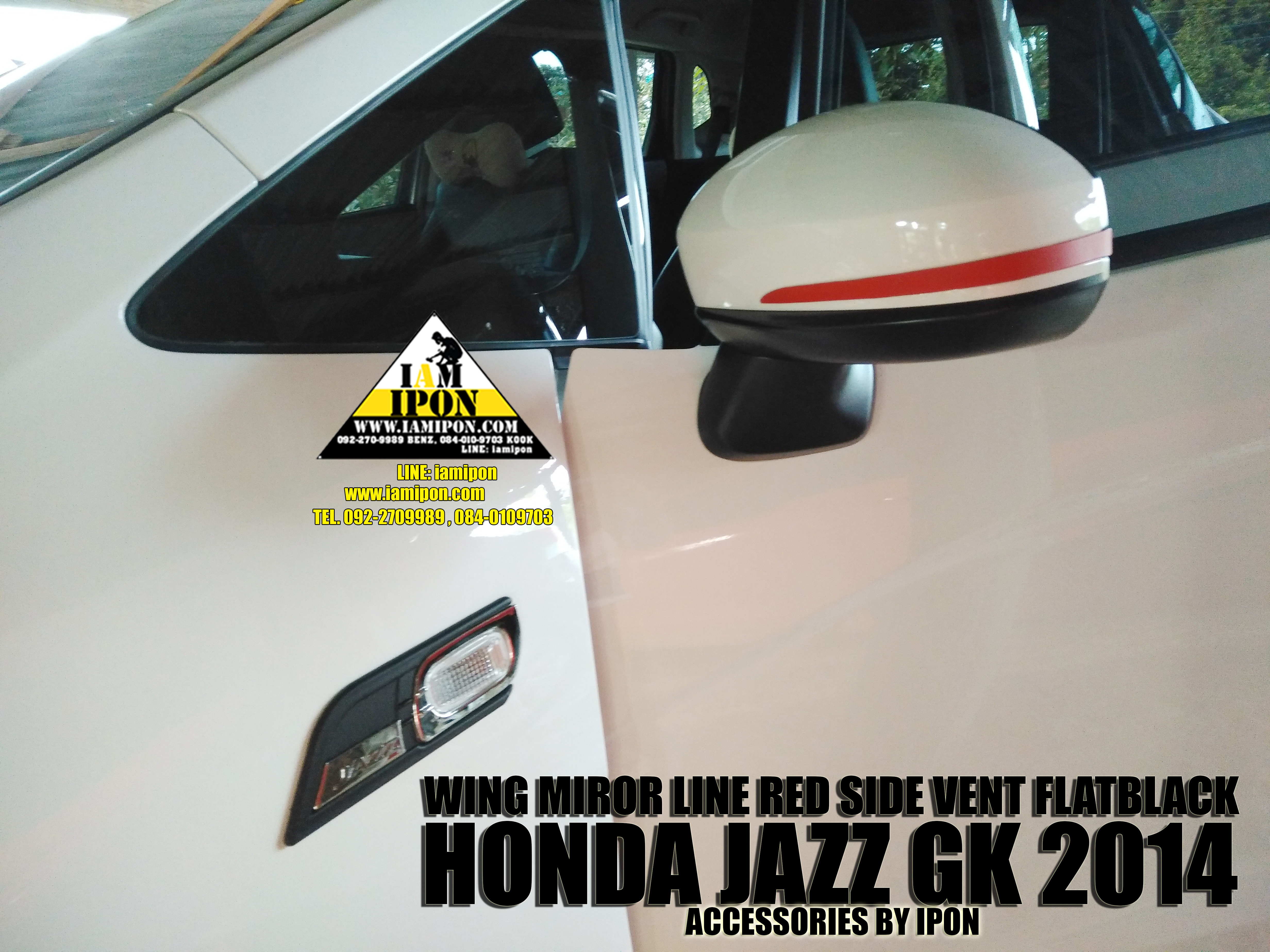 SIDE VENT FLATBLACK JAZZ GK 2014 ครอบแก้มดำด้านแจ๊สจีเค 2014