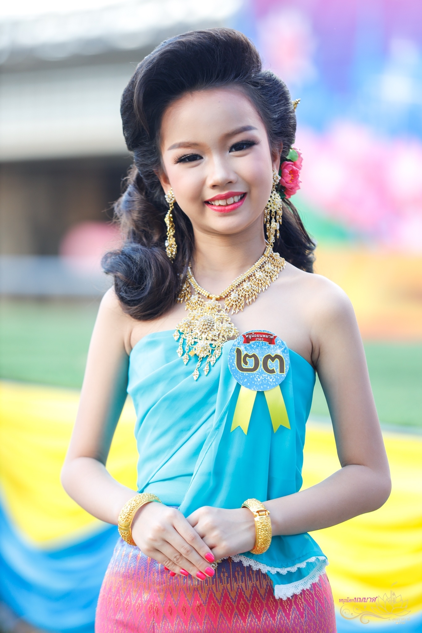 (พร้อมส่ง) เครื่องประดับไทยสร้อยคอ+ต่างหู 003