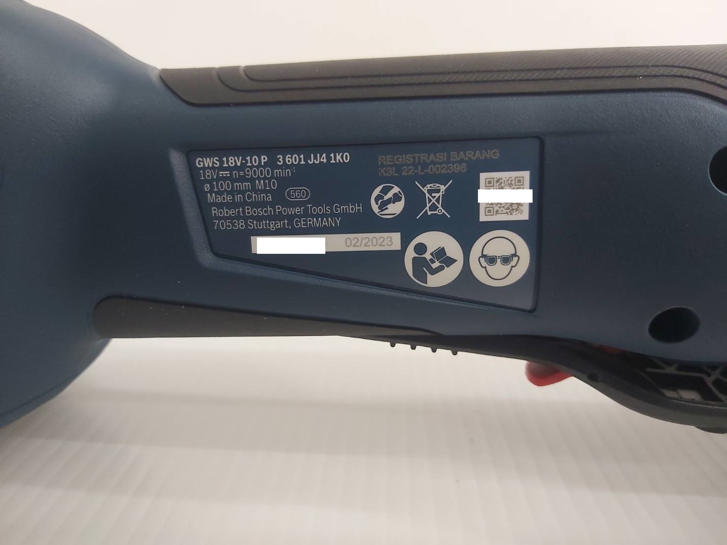 หินเจียร4" GWS18V-10P SOLO BOSCH BRUSHLESS (สวิทช์แบบบีบ)