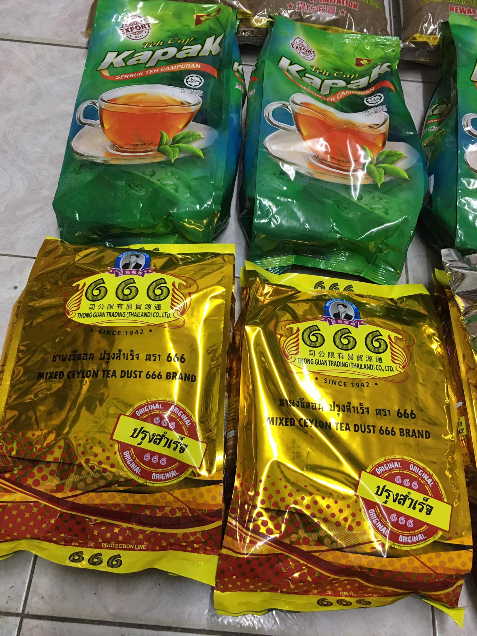 ชาผงซีลอน (สูตรต้นตำรับ) ตรา 666 (สีทอง) สูตรปรุงสำเร็จรูป