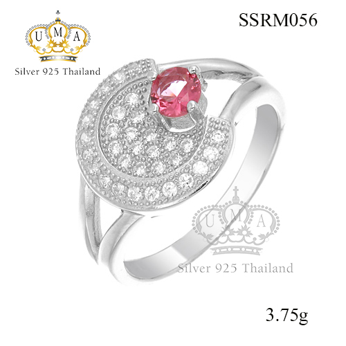 แหวนเงินแท้925เพรชประดับเพรชแท้สวิส เกรดดี น้ำใส