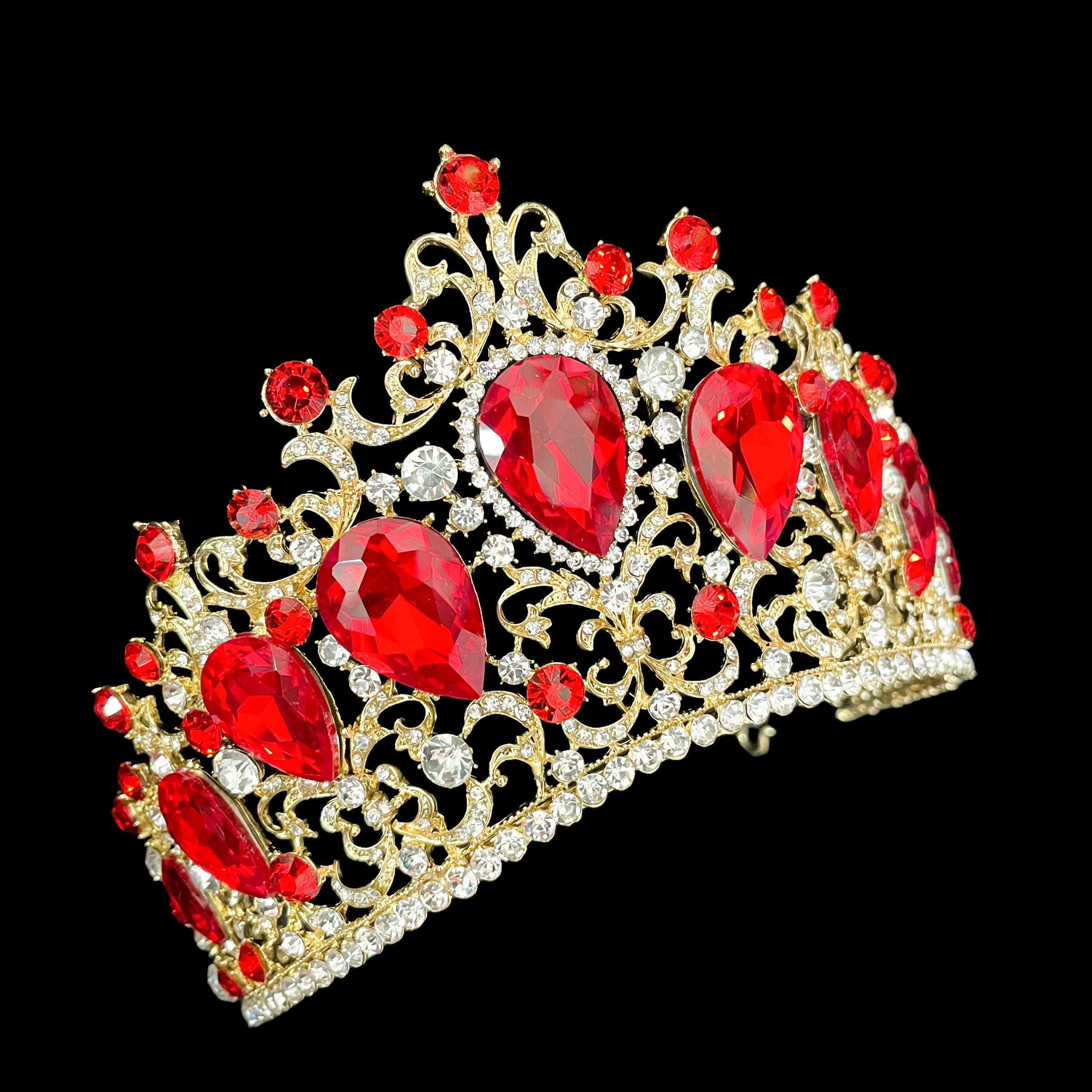 (พร้อมส่ง) เทียร่า 378 สีแดง งานสวย ปราณีต QCเพชรทุกเม็ด สินค้าพร้อมส่งจากไทย