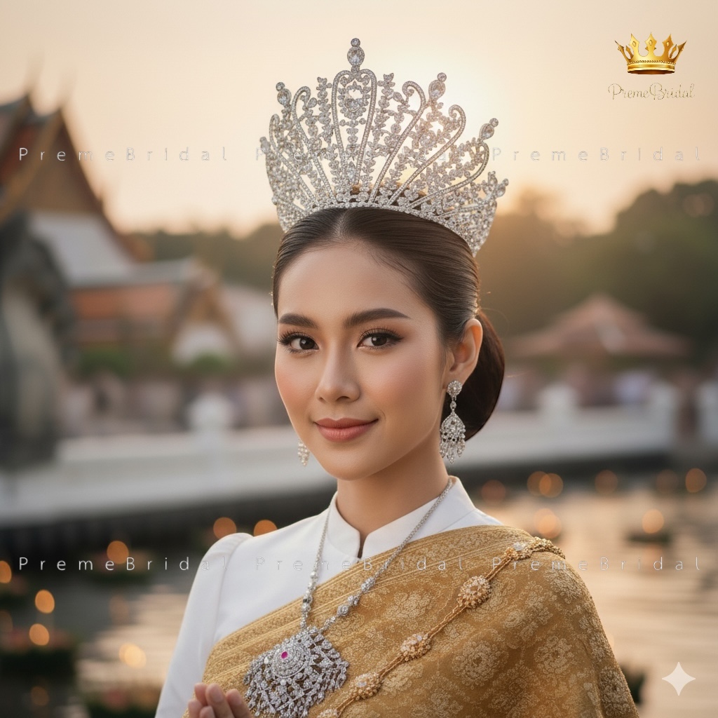 (พร้อมส่ง) เทียร่า 455 มงกุฎครึ่งหัวขนาดใหญ่ ไซส์นางงาม งานสวย ปราณีต QCเพชรทุกเม็ด สินค้าพร้อมส่งจากไทย ไม่ต้องรอจีน