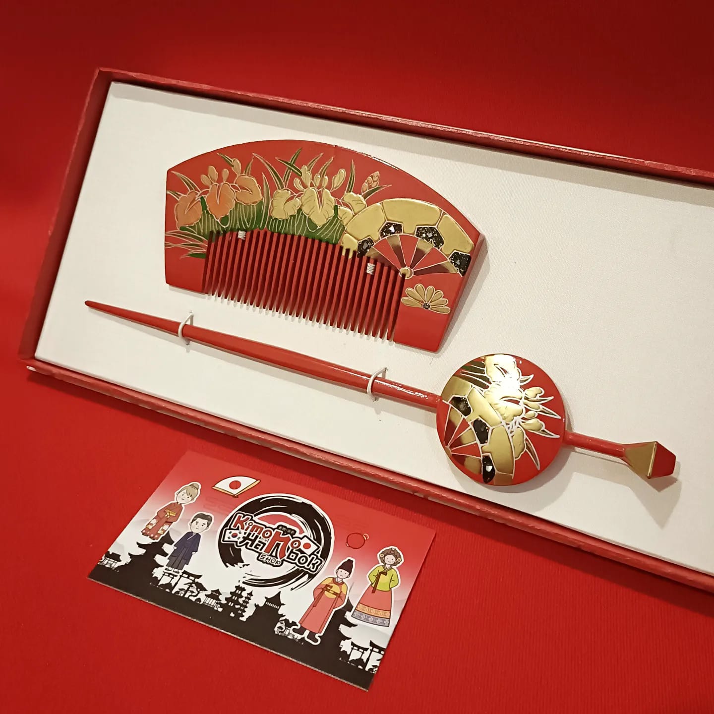 ชุดปิ่นไม้โทนสีแดงคู่PINW20019