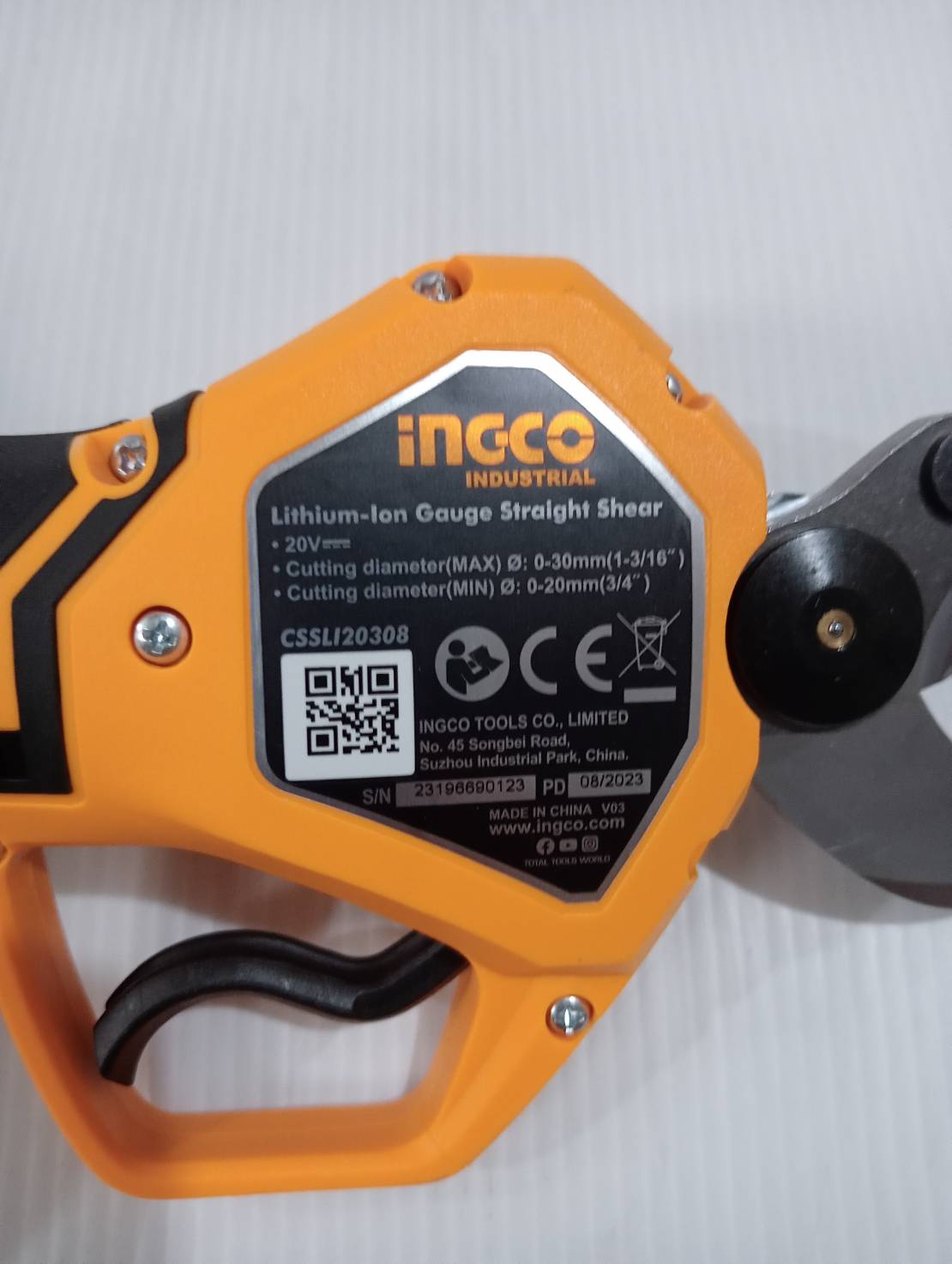 INGCO ชุดคอมโบ้เลื่อยโซ่5" + กรรไกรตัดกิ่ง 20V COSLI23065 ครบชุดพร้อมแบต แท่นชาร์จ