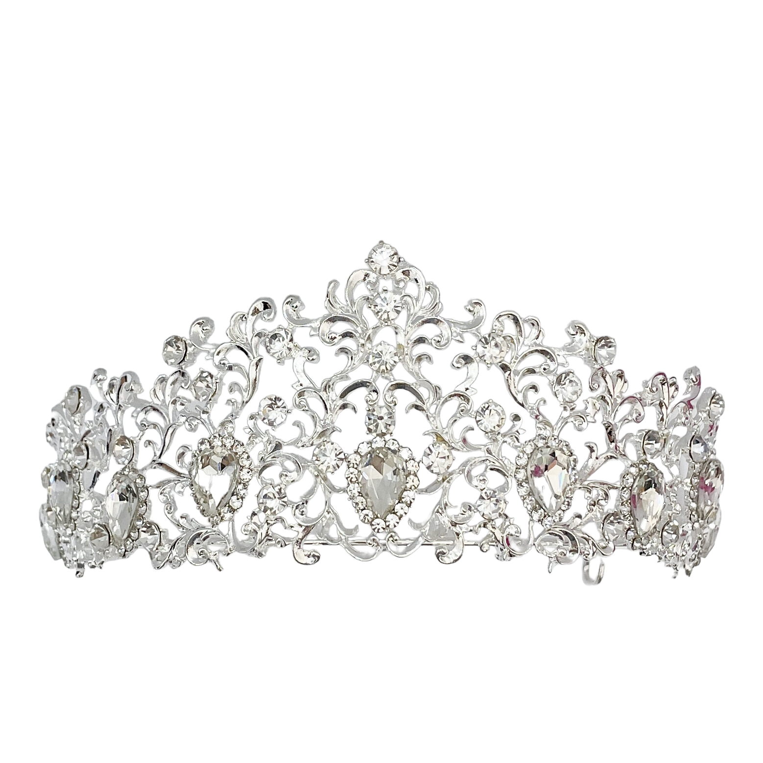 (พร้อมส่ง) เทียร่า 006 สีเงิน มงกุฎนางงาม มงกุฎเจ้าหญิง งานสวย ปราณีต QCเพชรทุกเม็ด สินค้าพร้อมส่งจากไทย