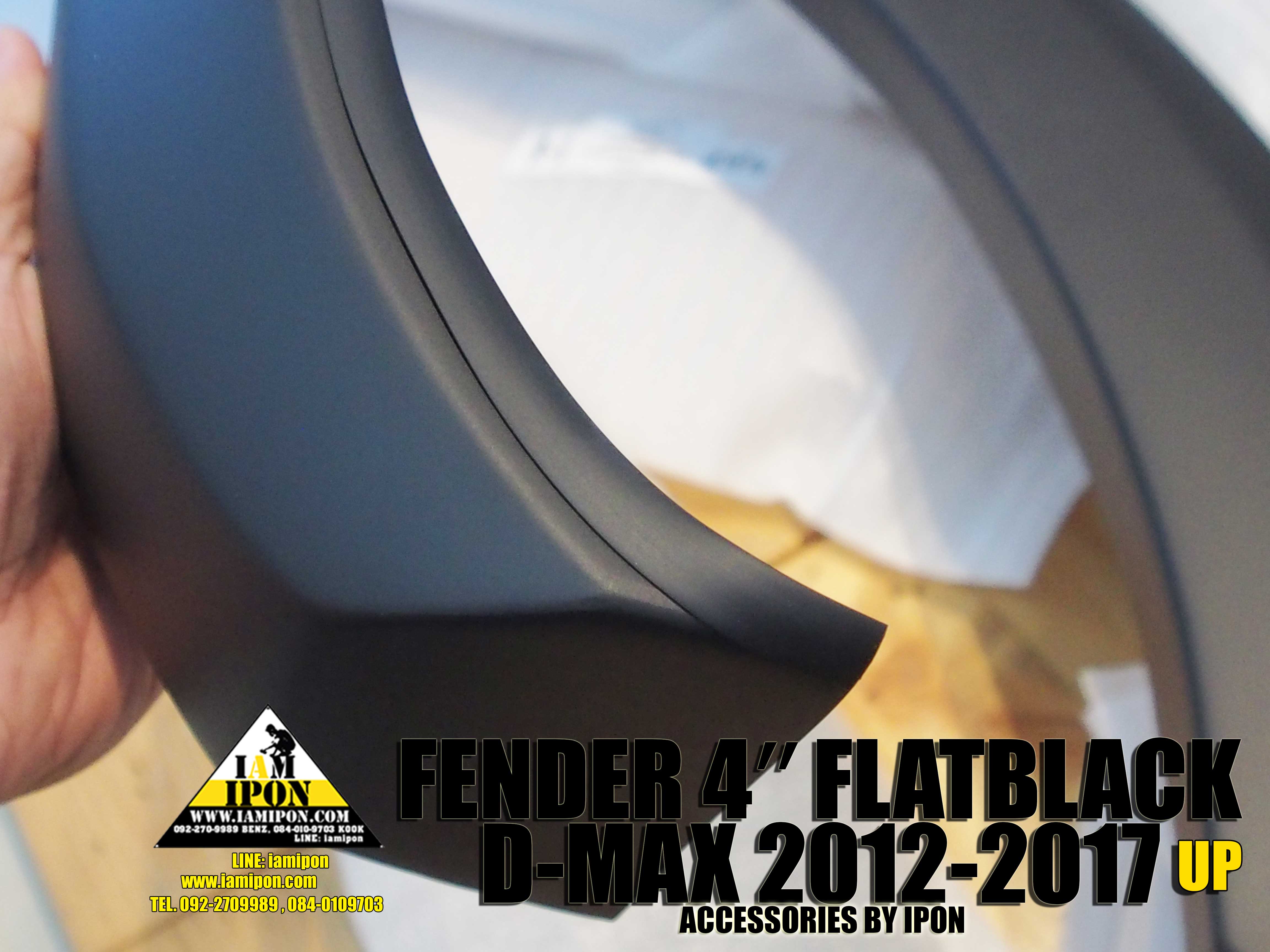 FENDER 4’’ D-MAX 2012-2017 UP FLATBLACK โปร่งล้อดำด้าน 4 นิ้ว ดีแม็ก 2012-2017