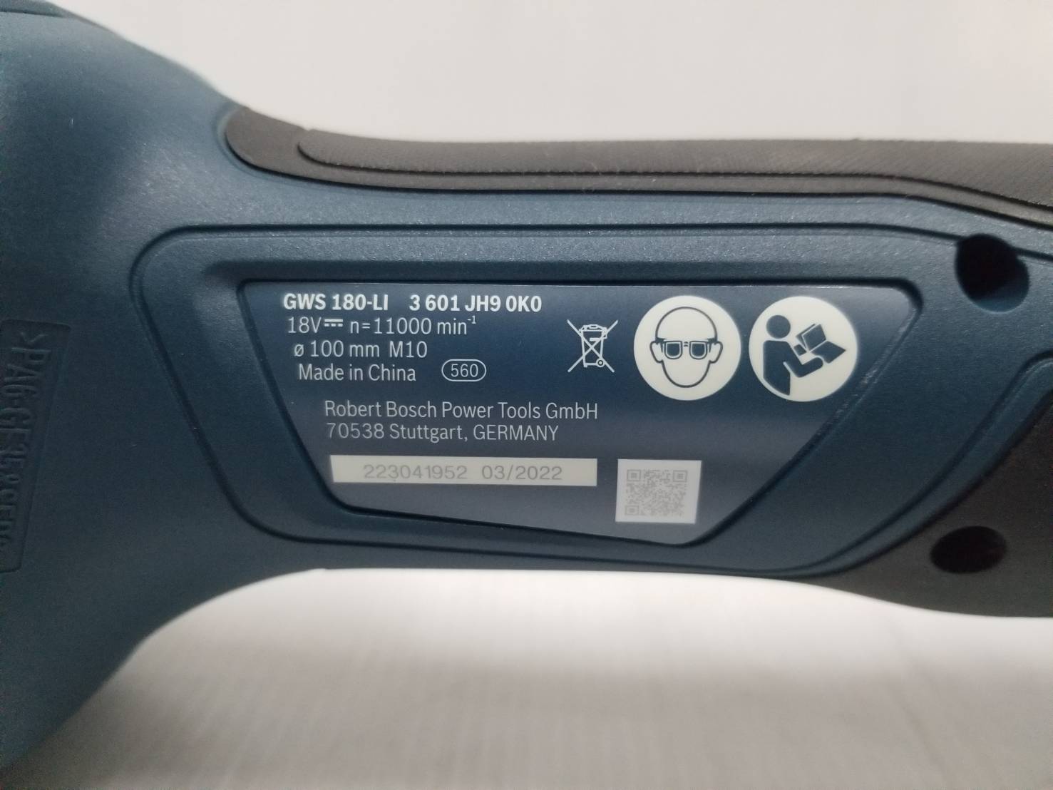 เครื่องเจียรไร้สาย4นิ้ว GWS180-Li BOSCH SOLO