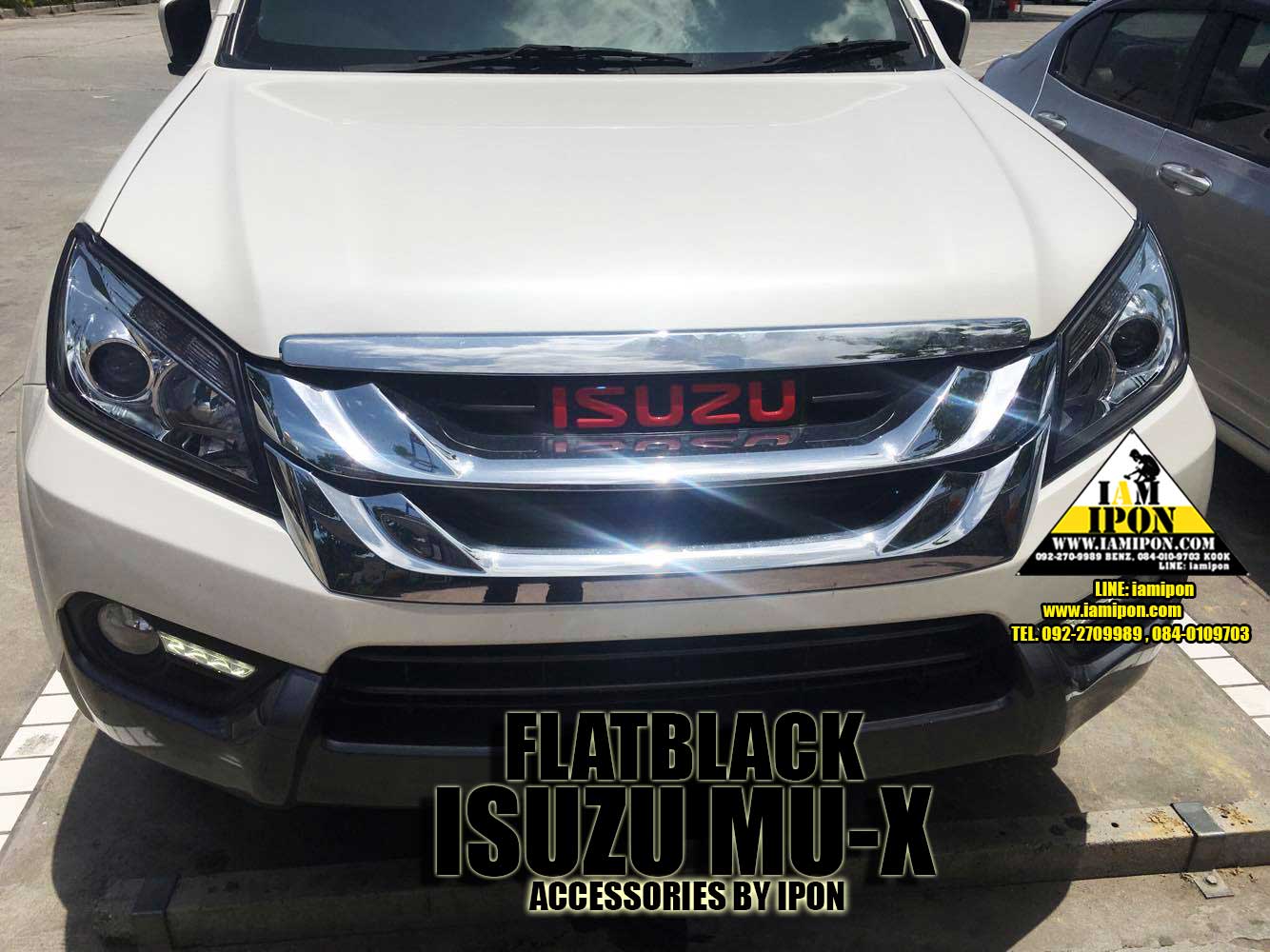 HEAD LAMP COVER ISUZU MU-X FLATBLACK ครอบไฟหน้าดำด้านอีซุซุมิวเอ็กซ์