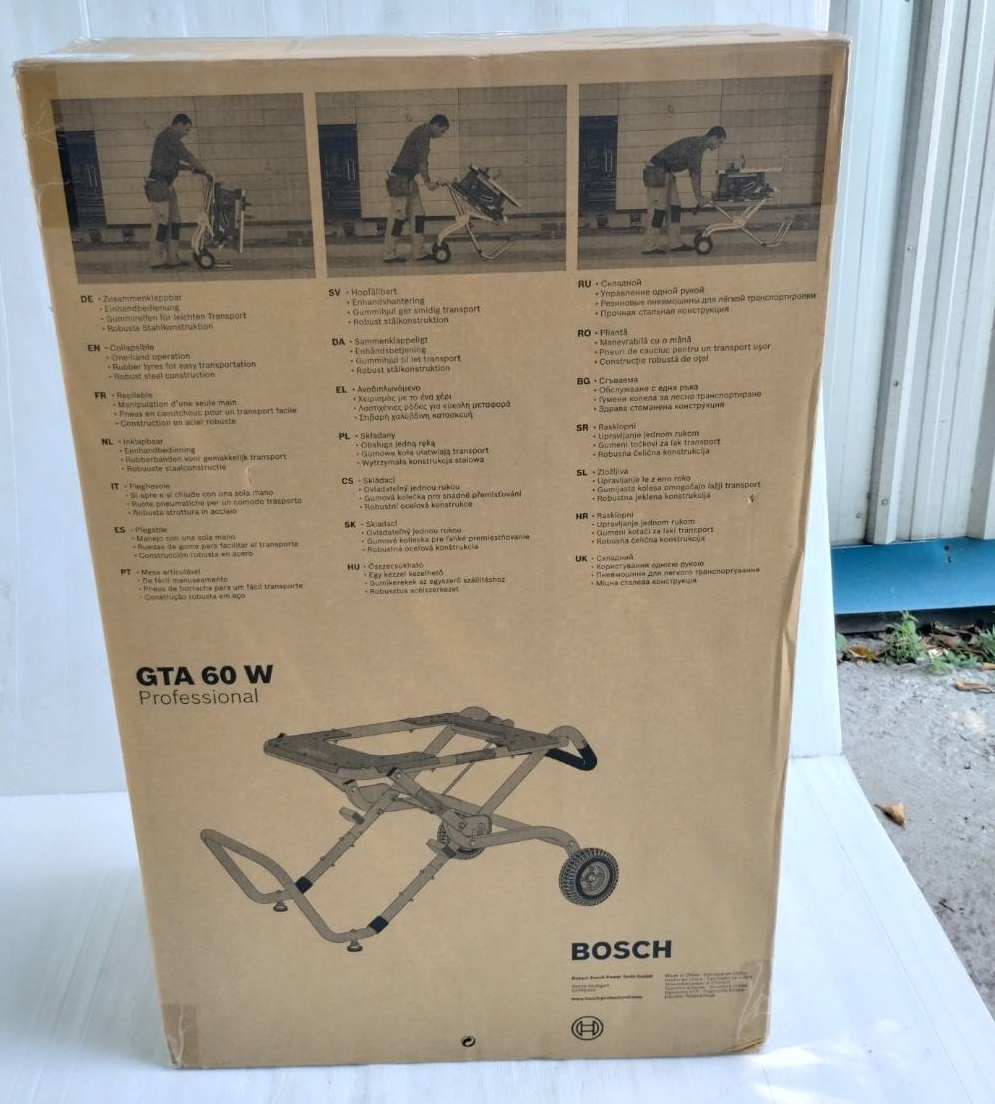 BOSCH GTA60W ขาโต๊ะเลื่อย พับได้มีล้อ สำหรับ GTS10XC, GTS10J