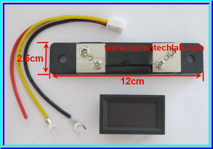 1x Digital DC Voltmeter Ammeter (DC 0-30V, 0-50Amp Blue Red ) module + R-Shunt