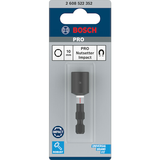 BOSCH ดอกไขควงหัวบล็อก แม่เหล็ก เบอร์10 2608522352 I PRO Nutsetter Impact, 10 x 50 mm