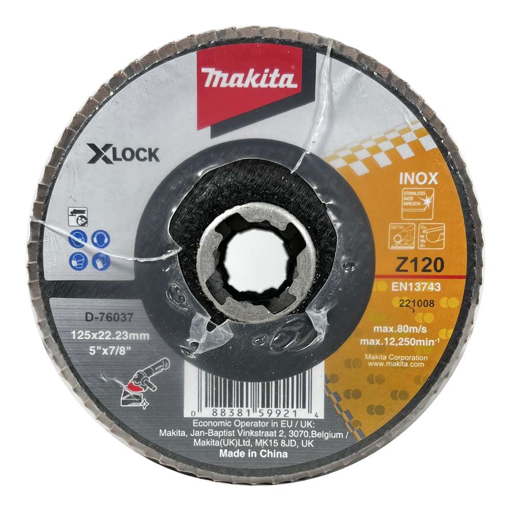 กระดาษทรายซ้อนขัดสเตนเลส 5″xZ100 X-LOCK MAKITA D-76037