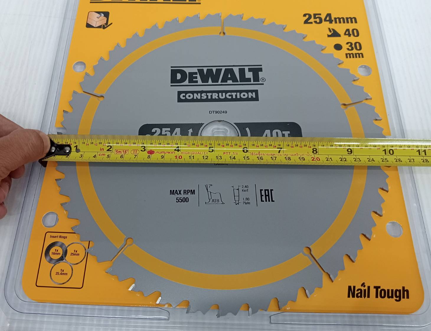 ใบเลื่อยวงเดือน10"X40T DEWALT DT90249