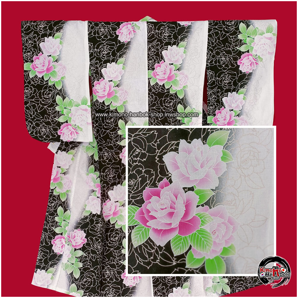 ยูกาตะขาวดำลายกุหลาย(155cm)03