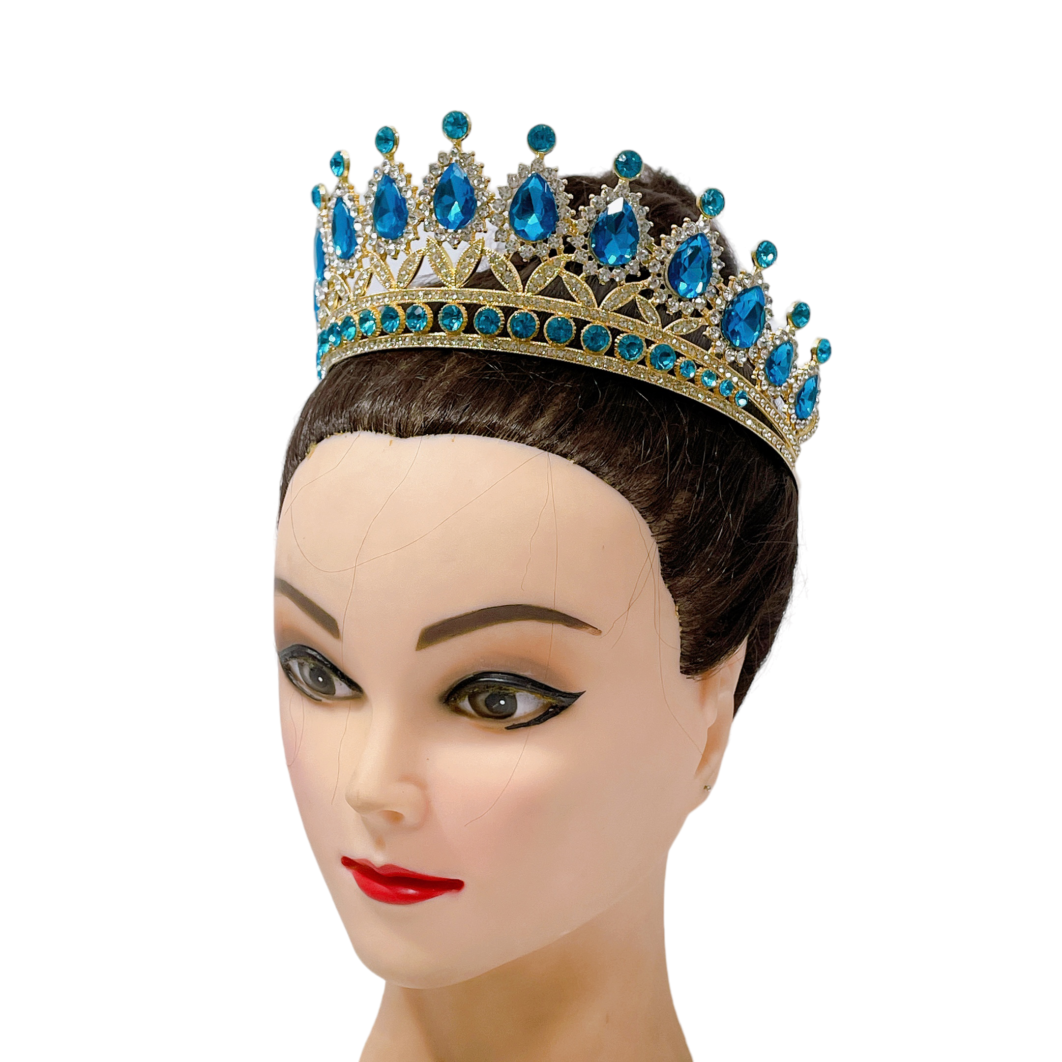 (พร้อมส่ง) เทียร่า 254 สีฟ้า มงกุฎนางงาม มงกุฎเจ้าหญิง งานสวย ปราณีต สินค้าพร้อมส่งจากไทย