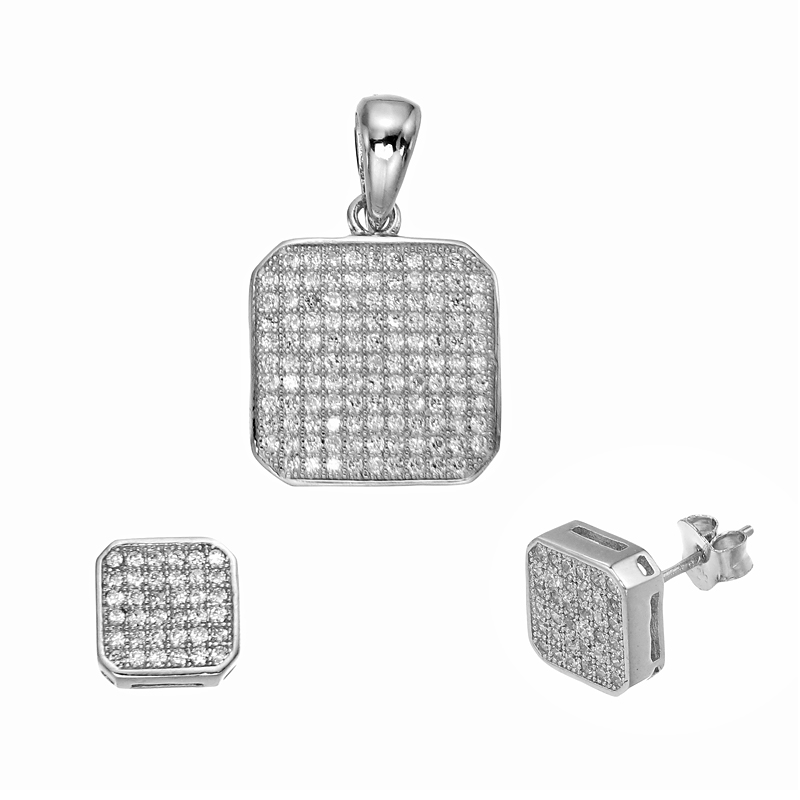 ต่างหูพร้อมจี้ ( เงิน ) = Earring with Pendant ( Silver )