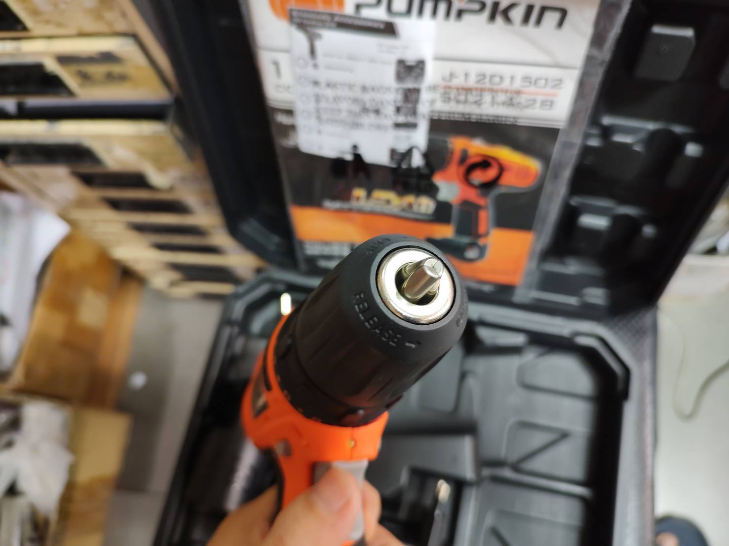 สว่านไร้สาย12V รุ่นแบต2ก้อน J-12D1502 PUMPKIN #50214-15B2