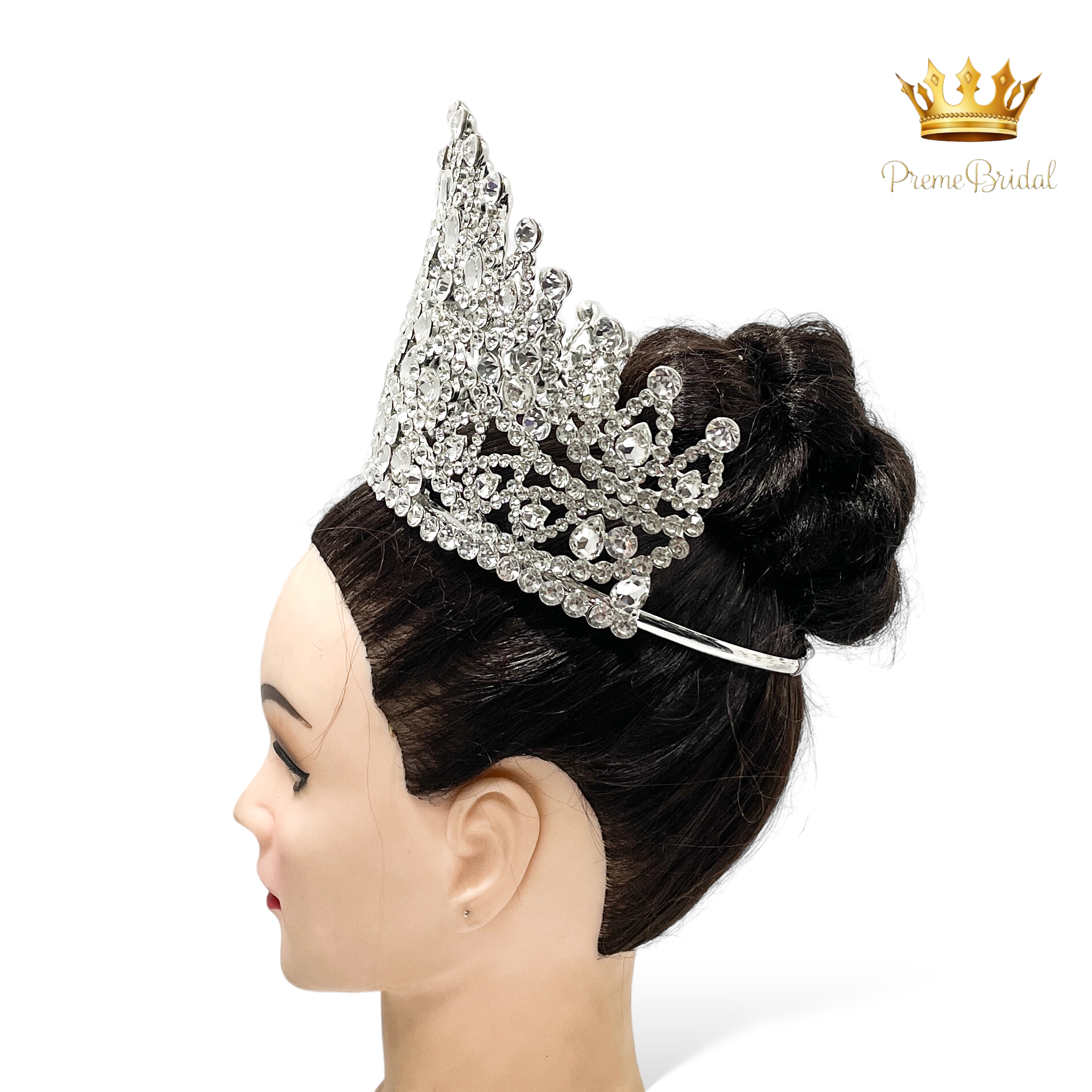 (พร้อมส่งจากไทย) มงกุฏ 121 สีเงิน งานสวย งานนางงาม รุ่นฐานกลม ปรับขนาดได้ ส่งด่วน ส่งจาก จ.อุบลราชธานี