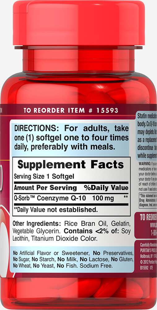 Puritan Co Q10 100 mg 60 Softgels