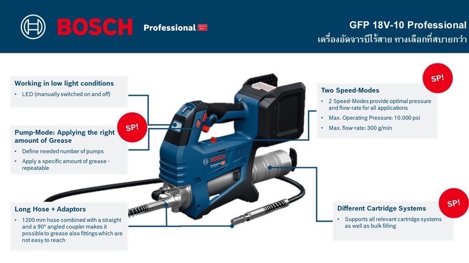 เครื่องอัดจาระบี18V GFP18V-10 BOSCH