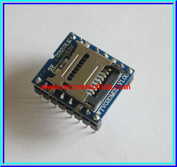 1x WTV020M01 U-disk audio voice sound player Micro SD Card module