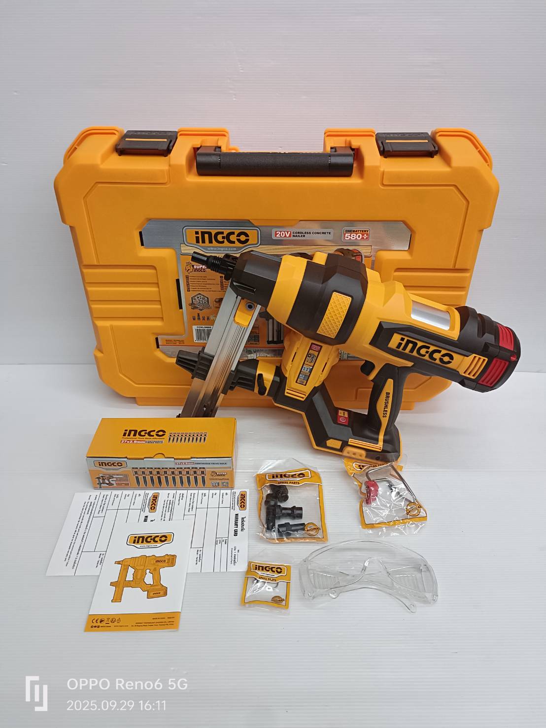 INGCO เครื่องยิงตะปูคอนกรีต40มม 20V CCNLI9005 (ตัวเปล่า)