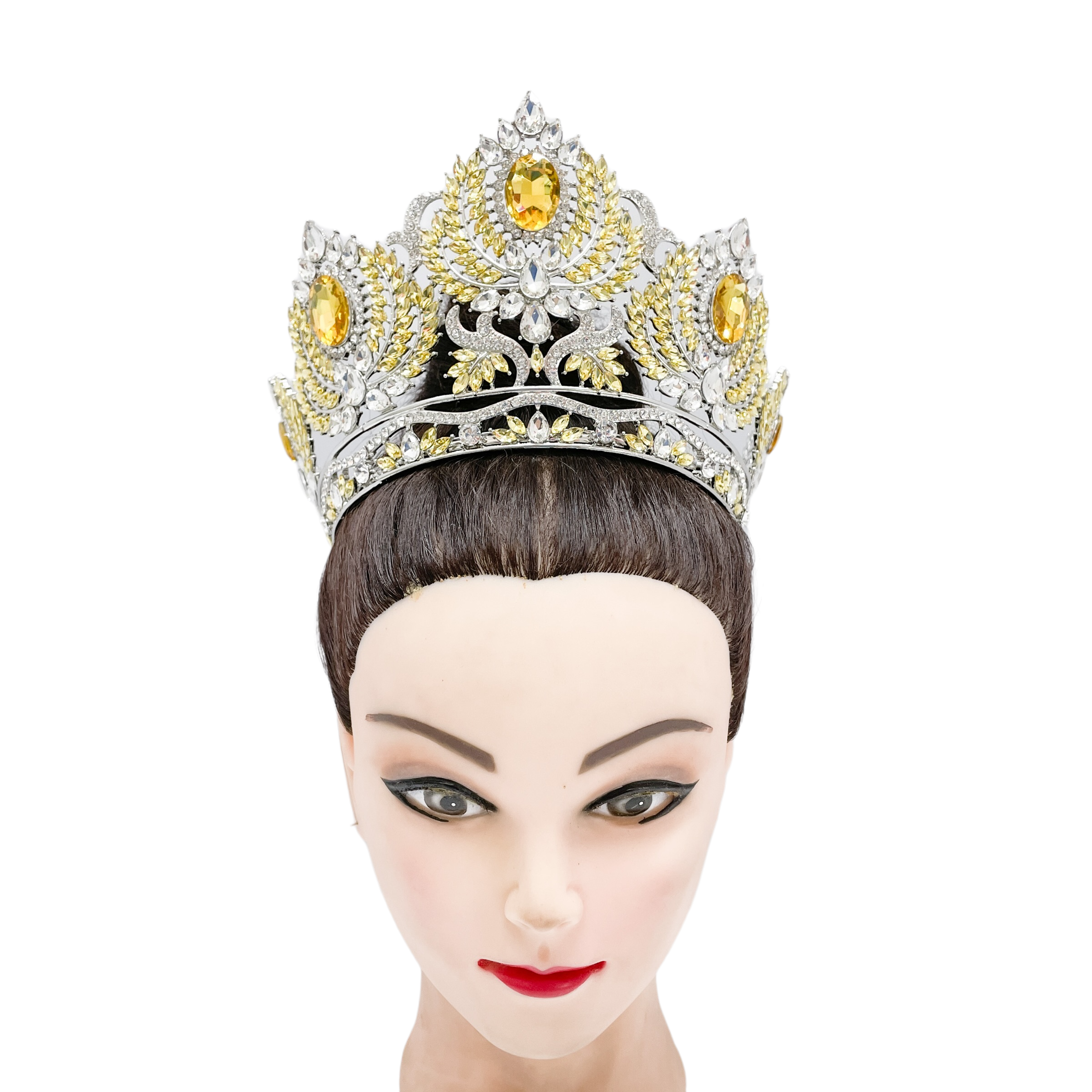 (พร้อมส่ง) มงกุฏ 089 สีเหลือง มงกุฎนางงาม มงกุฎเพชร มงกุฎประกวด สินค้าพร้อมส่ง ไม่ต้องรอนาน งานพรีเมี่ยม