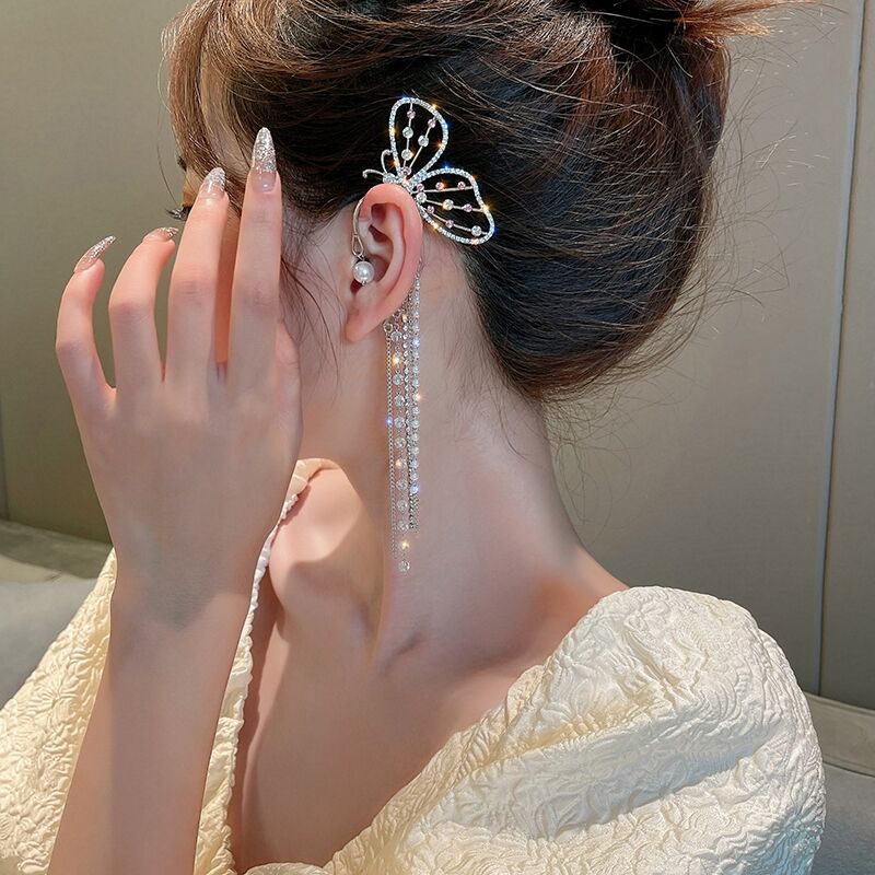 (พร้อมส่ง) Ear Cuff 021 จอนหูผีเสื้อ ใส่ข้าง"ซ้าย" งานสวย เพชรวาว สินค้าคุณภาพ ส่งจากไทย คุยง่าย ส่งเร็ว