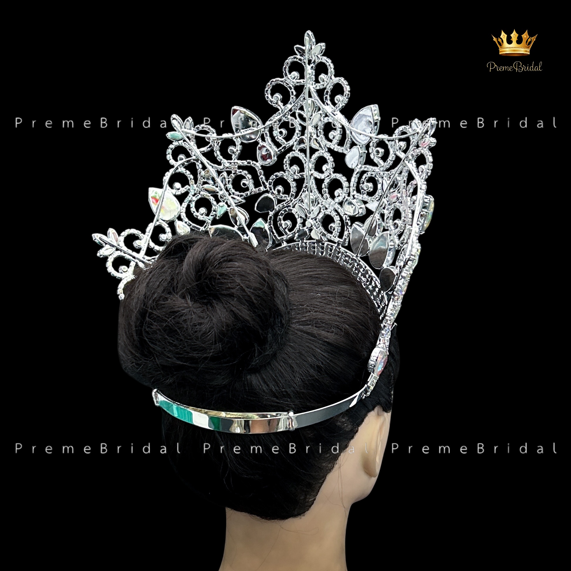 (พร้อมส่งจากไทย) มงกุฏ 144 สำหรับนางงาม ขนาดใหญ่ งานโลหะฐานกลมปรับขนาดได้ ส่งด่วน ส่งจาก จ.อุบลราชธานี