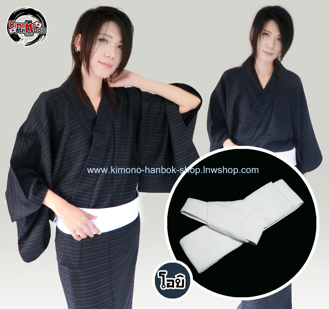 ชุดยูกาตะชายสีกรมลายขวาง02