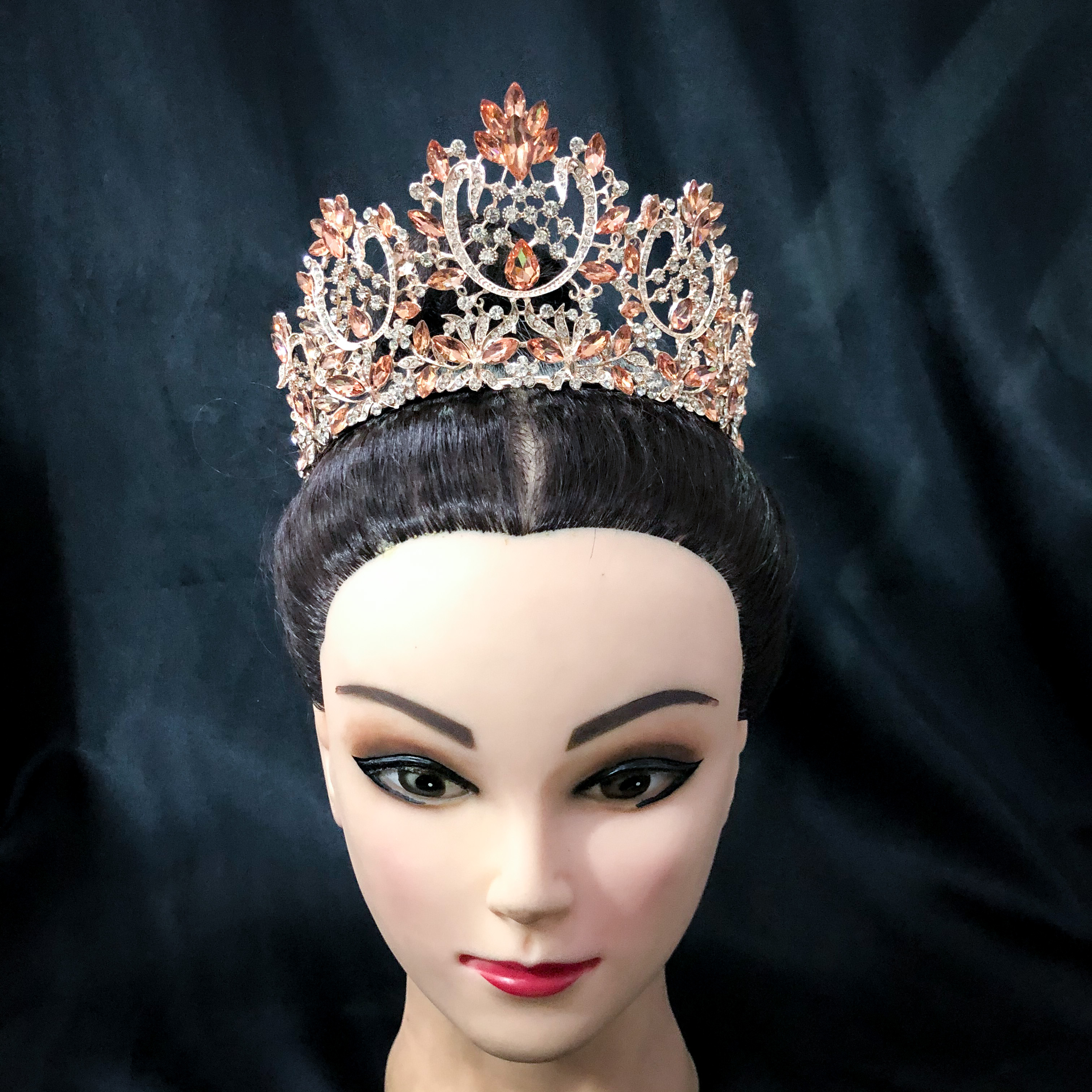 (พร้อมส่ง) เทียร่า 257 สีส้ม มงกุฎนางงาม มงกุฎเจ้าหญิง งานสวย ปราณีต QCเพชรทุกเม็ด สินค้าพร้อมส่งจากไทย