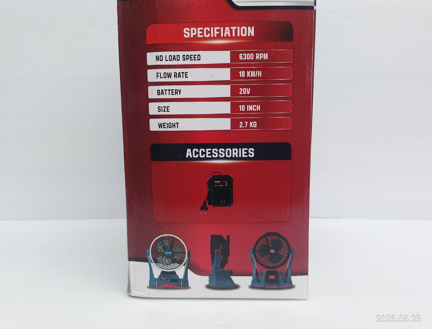 MASARU Powerturbo รุ่น SCFP-910-B1 พัดลมไร้สาย 10 นิ้ว พัดลมพกพา ไฟLED