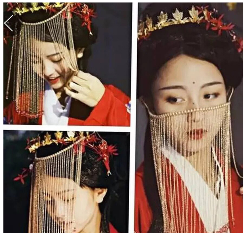 ม่านคริสตัลบังหน้าเจ้าสาวสไตล์จีน สวยงาม น้ำหนักเบา ส่งจาก จ.อุบลราชธานี