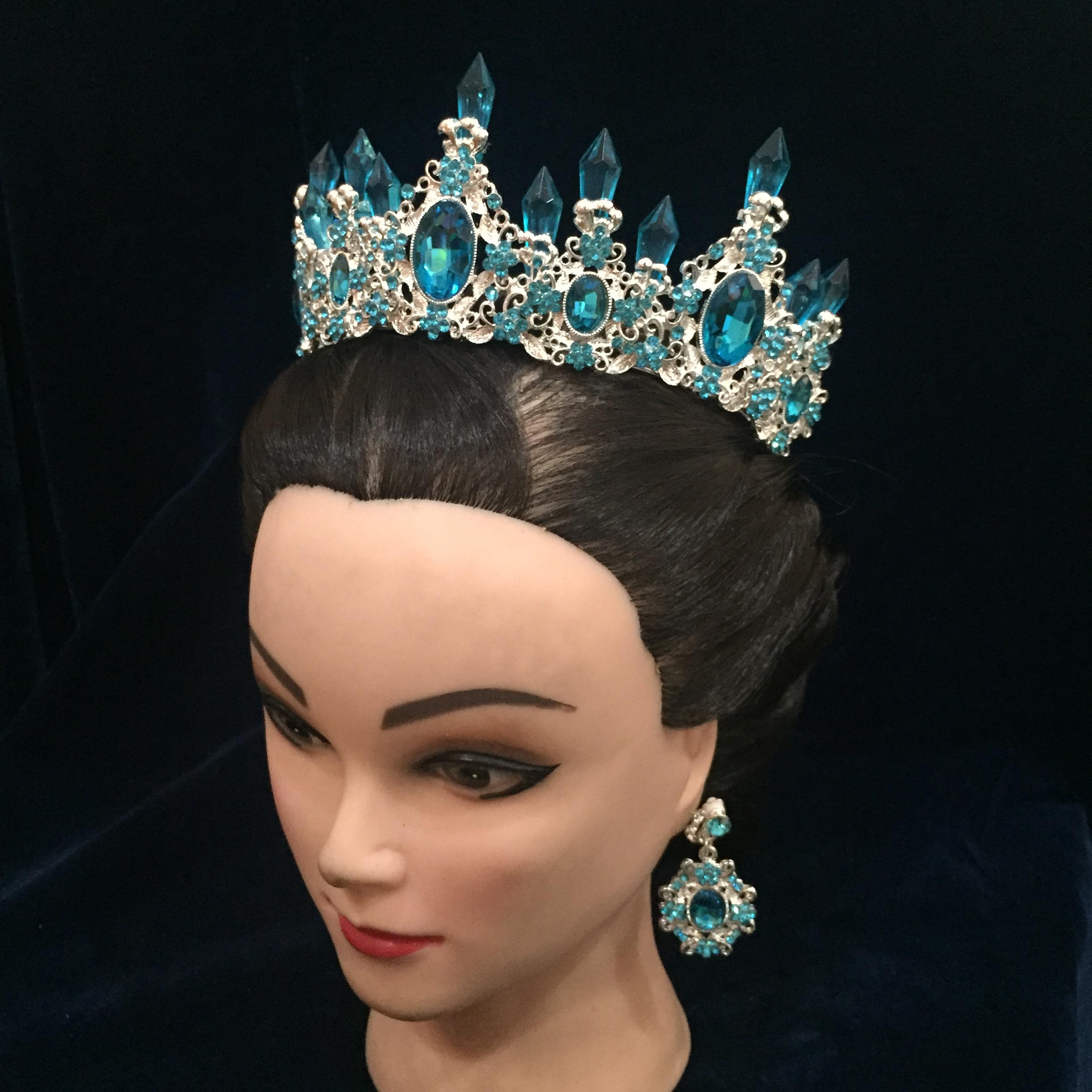 (พร้อมส่ง) เทียร่า 041 สีฟ้า มงกุฎนางงาม มงกุฎเจ้าหญิง งานสวย ปราณีต QCเพชรทุกเม็ด สินค้าพร้อมส่งจากไทย