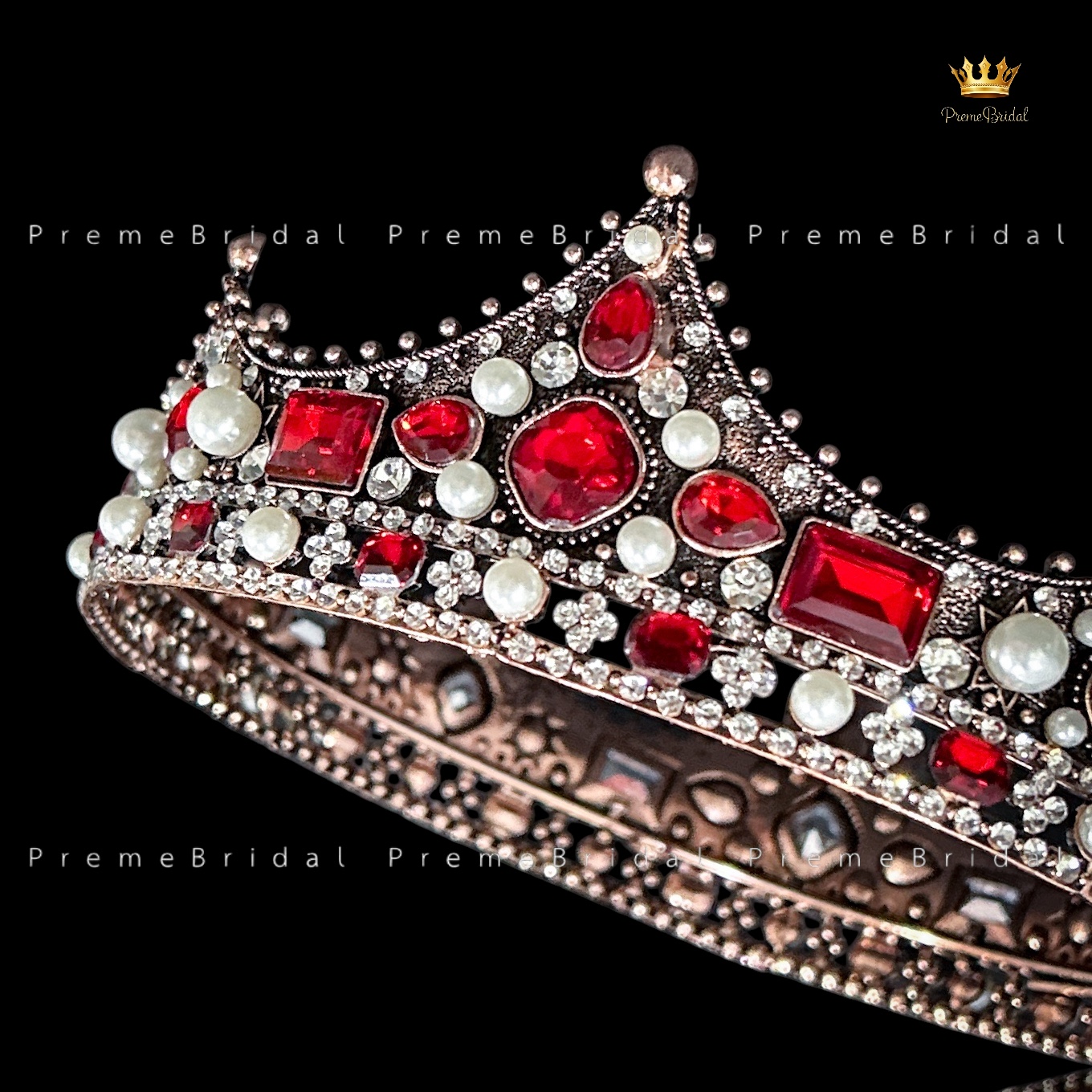 (พร้อมส่ง) มงกุฏผู้ชาย 035 สีแดงวินเทจ มงกุฎผู้ชาย มงกุฎเจ้าชาย งานสวย ปราณีต QCเพชรทุกเม็ด