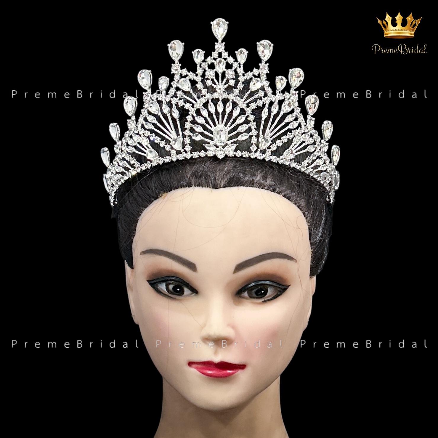 (พร้อมส่ง) เทียร่า 448 มงกุฎครึ่งหัว ไซส์นางงาม ปราณีต QCเพชรทุกเม็ด สินค้าพร้อมส่งจากไทย