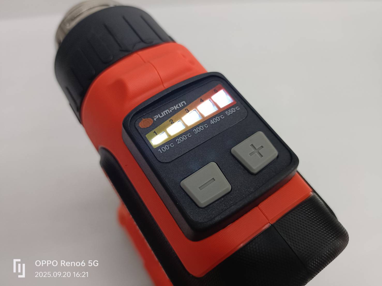 PUMPKIN เครื่องเป่าลมร้อนไร้สาย 20V ปรับได้ 5ระดับ รุ่น INF-555CHG-401K-X20 / 50457