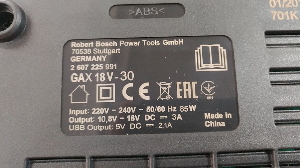 แท่นชาร์จ GAX18V-30 BOSCH 1600A011A9