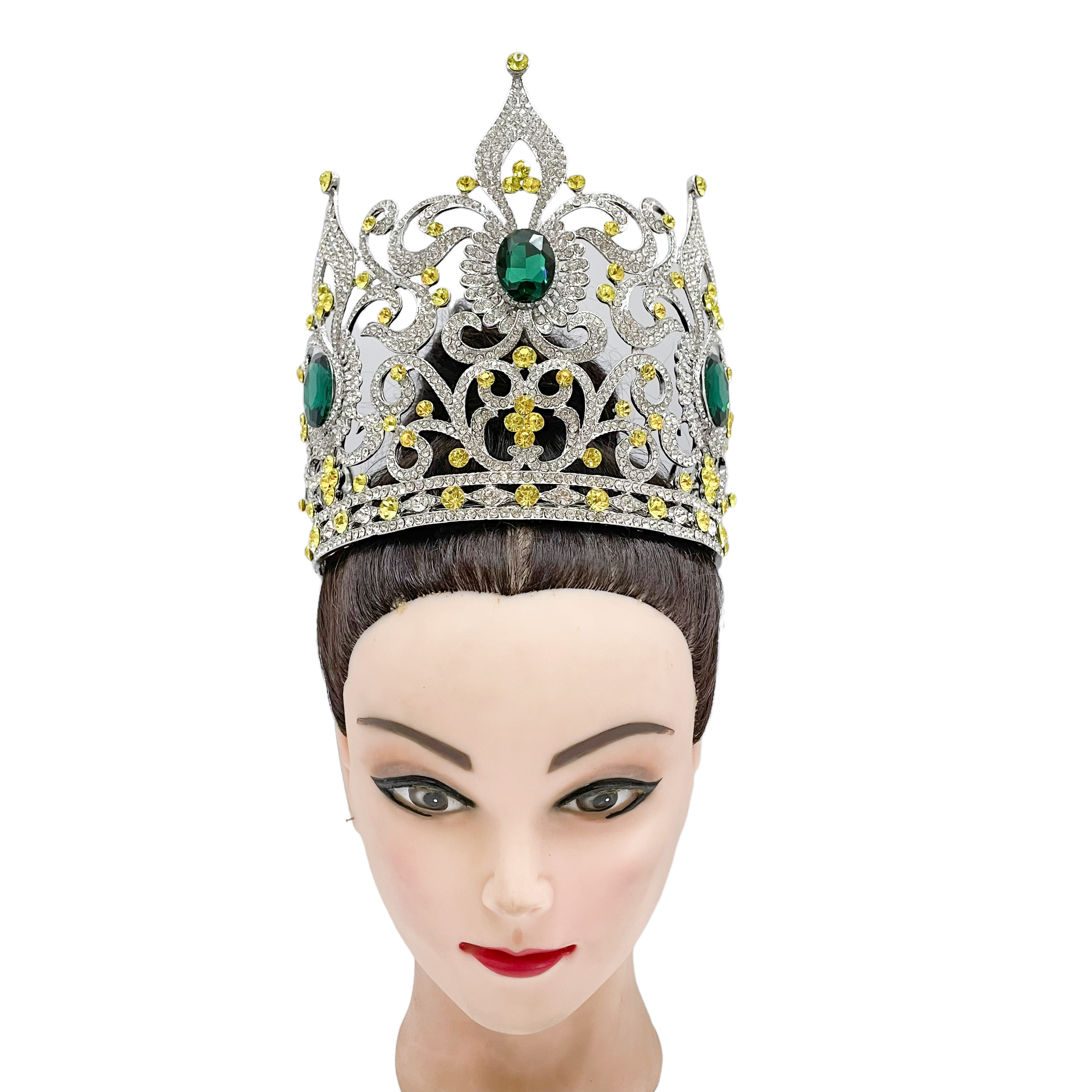 (พร้อมส่งจากไทย) มงกุฏ 102 สีเขียว-ทอง มงกุฎนางงาม มงกุฎเพชร มงกุฎประกวด สินค้าพร้อมส่ง ไม่ต้องรอนาน งานพรีเมี่ยม