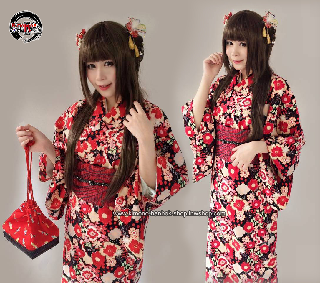 set.ยูกาตะ สีดำแดง