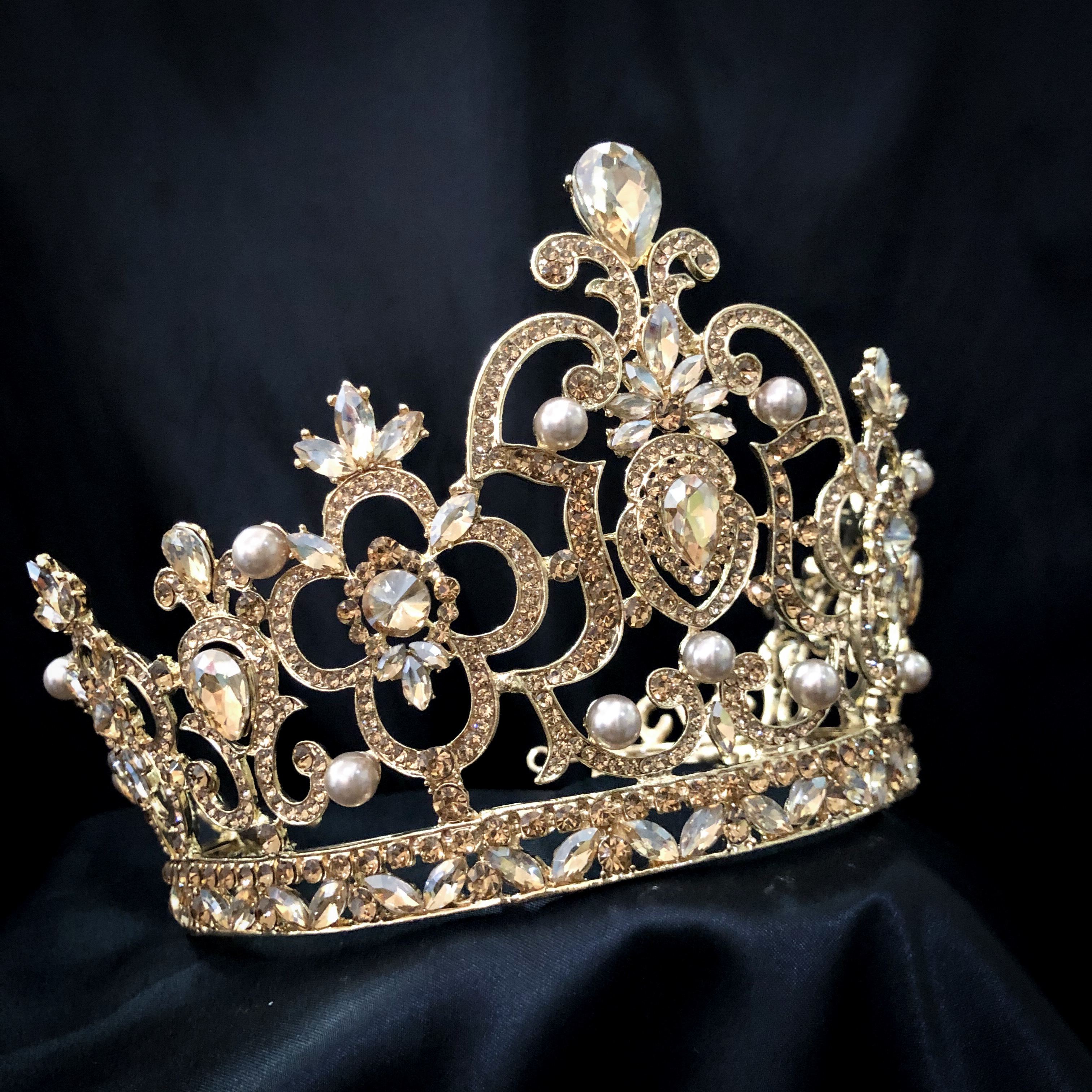 (พร้อมส่ง) เทียร่า 166 สีทอง-เหลือง มงกุฎนางงาม มงกุฎเจ้าหญิง งานสวย ปราณีต QCเพชรทุกเม็ด สินค้าพร้อมส่งจากไทย