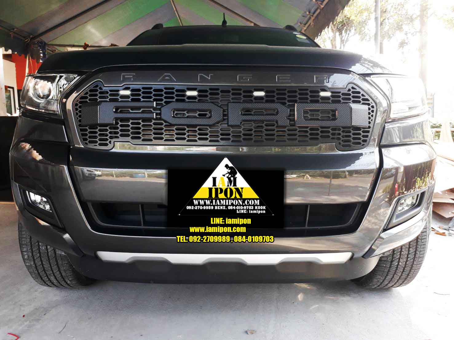 SPOTLIGHT COVER FORD RANGER WILDTRAK TOP MC FLATBLACK ครอบสปอร์ตไล์ดำด้านฟอร์ดเรนเจอร์วายแทรกตัวท้อป MC