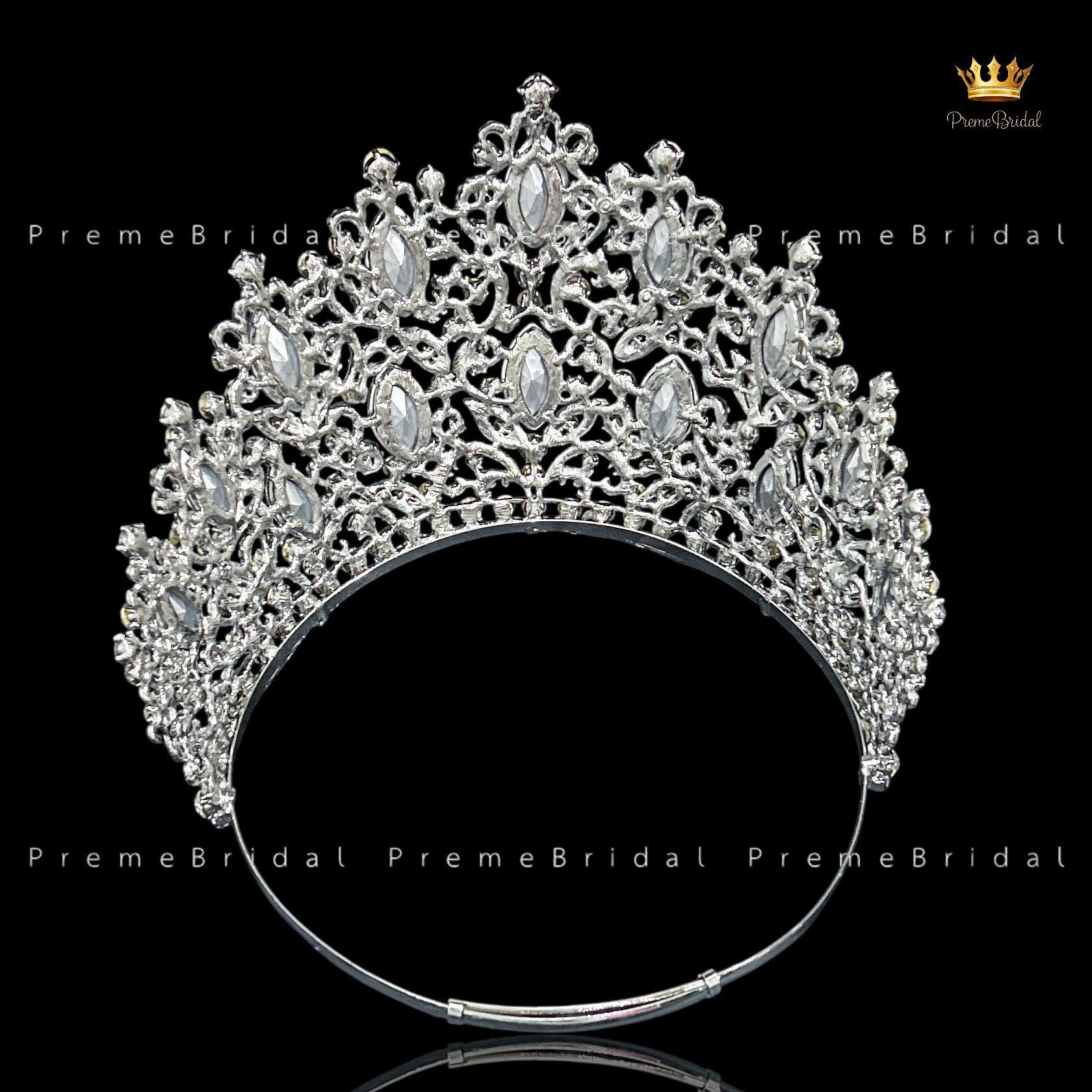 (พร้อมส่งจากไทย) มงกุฏ 142 สำหรับนางงาม ขนาดใหญ่ งานโลหะฐานกลมปรับขนาดได้ ส่งด่วน ส่งจาก จ.อุบลราชธานี