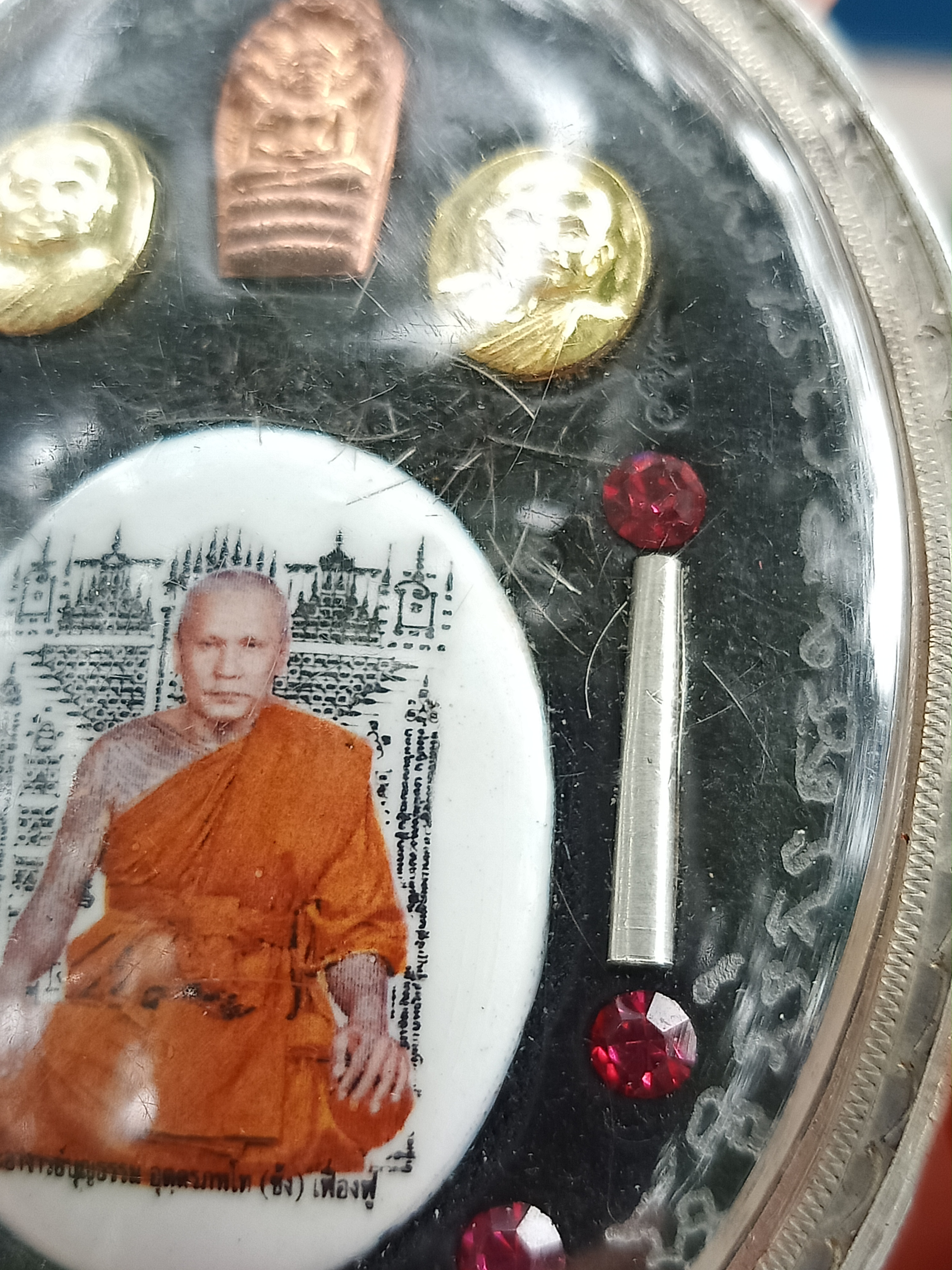 ล๊อกเก๊ตหลวงปู่หมุน ฐิตสีโล ปี2543 พระอาจารย์ซ้งจัดสร้าง หลวงปู่หมุนเสก พิมพ์จัมโบ้ เลี่ยมเงินงานสั่งทำพร้อมใช้