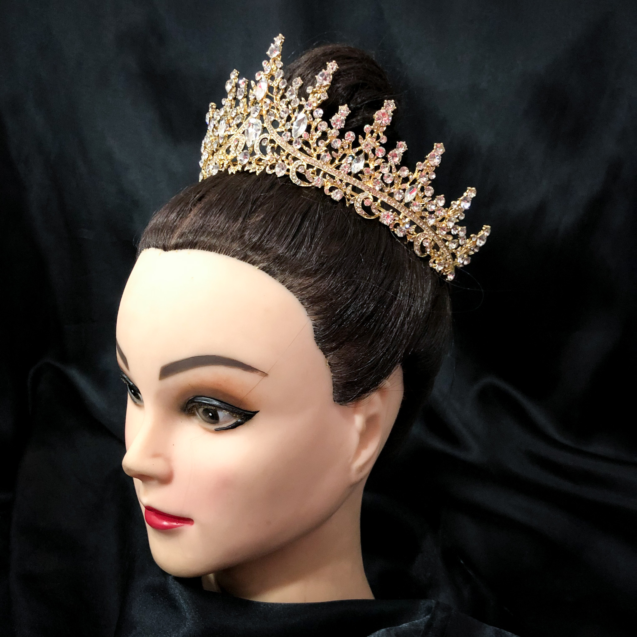 (พร้อมส่ง) เทียร่า 273 สีทอง มงกุฎนางงาม มงกุฎเจ้าหญิง งานสวย ปราณีต QCเพชรทุกเม็ด สินค้าพร้อมส่งจากไทย