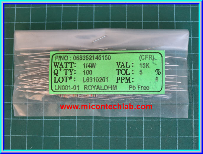 10x ตัวต้านทาน 15 Kohm 1/4 Watt 5% Cabon