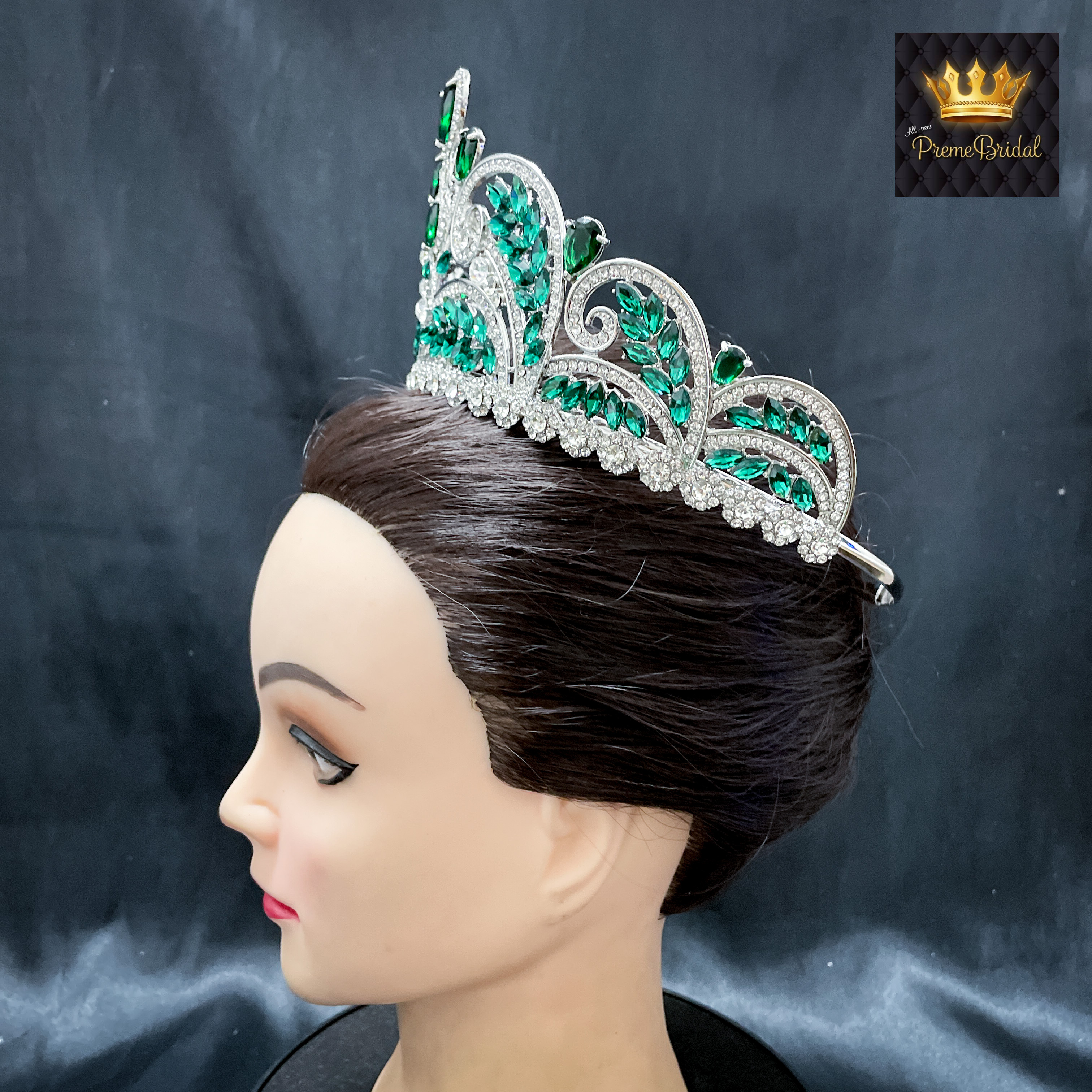 (พร้อมส่ง) มงกุฏ 087 สีเขียว มงกุฎนางงาม มงกุฎเพชร มงกุฎประกวด สินค้าพร้อมส่ง ไม่ต้องรอนาน งานพรีเมี่ยม