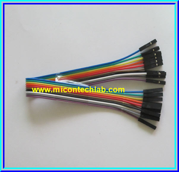 1x จั๊มเปอร์ปลายเมียเมีย (F2F) 10 เส้น 20 ซม. (Jumper)